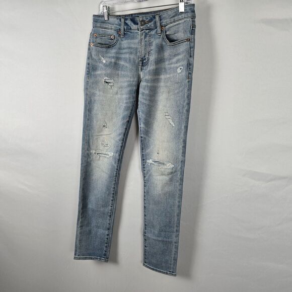 American Eagle Jeans Men's 30 x 32 Blue Skinny Distressed Next Level AirFlex - Picture 13 of 16